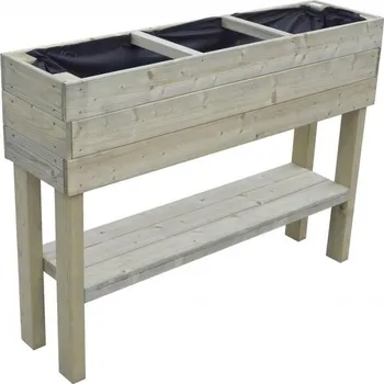 Vyvýšený záhon Dřevěný záhon na vyvýšených nohách - 3 oddíly
