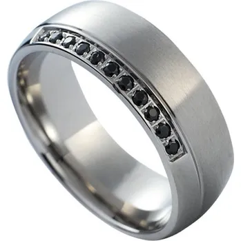Prsten NUBIS® NSS1005-Zr-K Dámský snubní prsten s černými zirkony - velikost 56 - NSS1005-Zr-K-56