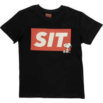 Eplus Chlapecké tričko - Snoopy černé Velikost - děti: 152