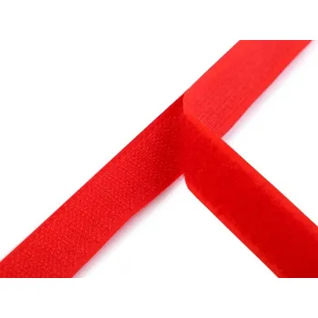 Zip Suchý zip háček + plyš šíře 20 mm červený