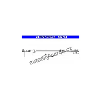 Brzdová hadice Lanko ruční brzdy ATE 24.3727-2704 (AT 582704)