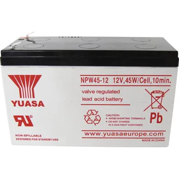 Yuasa NPW45-12 NP45W/12 olověný akumulátor 12 V 8.5 Ah olověný se skelným rounem (š x v x h) 151 x 97.5 x 65 mm plochý konektor 6,35 mm nepatrné vybíjení,