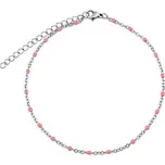 Dámský řetízek na nohu z chirurgické oceli - růžový KMM1743
