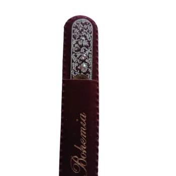 Skleněný pilníček na nehty, čirý podklad s křišťály Swarovski Elements®, Kamínky II - 110 mm