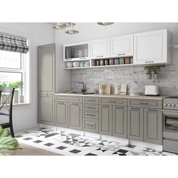 FALCO Kuchyňská linka Brigita 300/300 bílá/kámen MAT