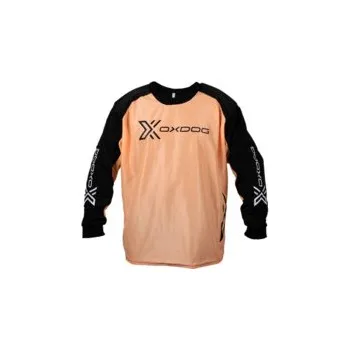 Florbalový dres Oxdog XGUARD GOALIE SHIRT Apricot/black, padded Brankářský dres XS, černá / meruňková
