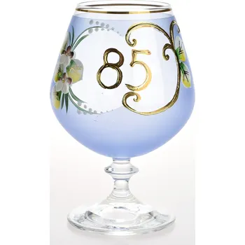 Sklenice Výroční číše NB Česko Ručně dekorovaná výroční novoborská číše 85 let, modrá - 400 ml