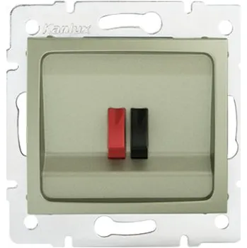 Elektrická zásuvka KANLUX DOMO Reproduktorová zásuvka samostatná - šampaňská