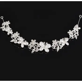 Souprava šperků B-TOP Svatební ozdoba do vlasů MOTÝL - stříbrná