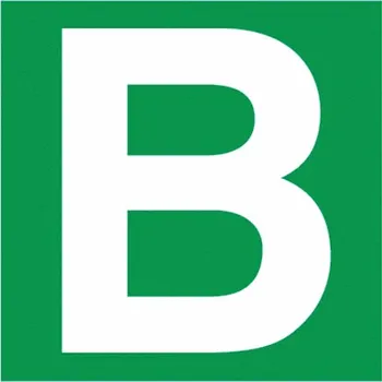 samolepka Tabulka – Označení patra "B", 15 × 15 cm, hliník