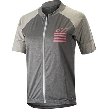 cyklistický dres Dámský dres - ALPINESTARS Stella Trail Full Zip Ss - Anthracite Light Grey XS