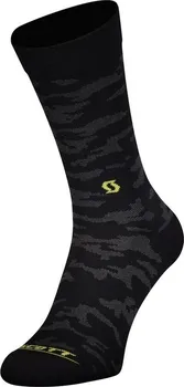 Pánské ponožky Scott Sock Trail Camo Crew Black/Sulphur Yellow 45-47