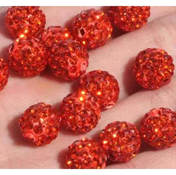 Dětské navlékací korálky Pro Háčkování Shamballa korálek 10 mm červený