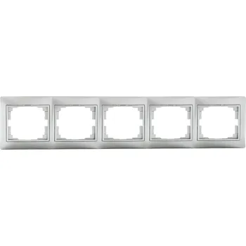vypínač KANLUX DOMO Pětinásobný horizontální rámeček - stříbrná