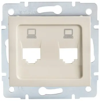 Elektrická zásuvka KANLUX LOGI Adaptér datové zásuvky 2xRJ45 - krémový