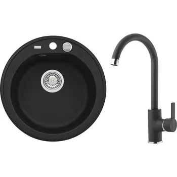 Granitový dřez Alveus Niagara 10 + baterie Tonia Black 91