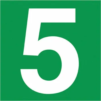 samolepka Tabulka – Označení patra "5", 15 × 15 cm, hliník