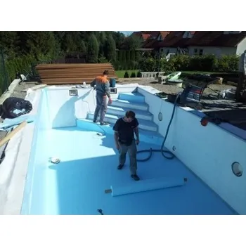 Fóliování bazénu 3,5x7x1,5m těžká modrá fólie