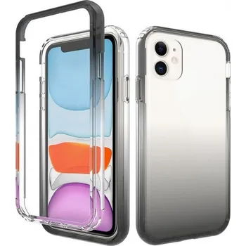 Pouzdro na mobilní telefon Nárazuvzdorné dvoubarevné transparentní pouzdro pro iPhone 11 - černé
