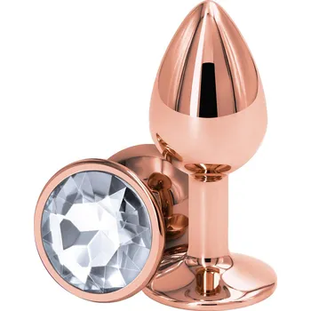 Anální šperk NS Novelties Rear Assets Rose Gold Buttplug Small Clear