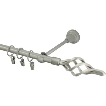 Garnýž kovová 100 cm jednořadá 16 azur matná stříbrná