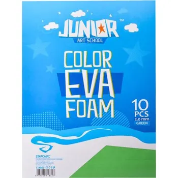 Dekorační pěna A4 EVA 10 ks zelená tloušťka 2,0 mm