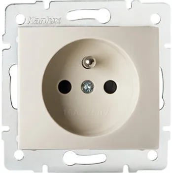 Elektrická zásuvka KANLUX DOMO Zásuvka samostatná se záslepkou - krémová