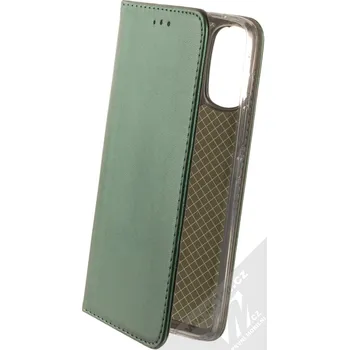 Pouzdro na mobilní telefon 1Mcz Magnetic Book flipové pouzdro pro Motorola Moto G71 5G tmavě zelená (dark green)