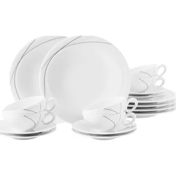 Talíř Čajová sada 18 ks. highline TRIO, bílá, Seltmann Weiden ▪ Kč 5650 ️ - Luxurytable.cz Seltmann Weiden