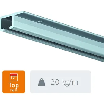 Artiteq Stropní závěsná lišta Top Rail, přírodní hliník - 300 cm