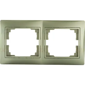 vypínač KANLUX DOMO Dvojnásobný horizontální rámeček - šampaňská