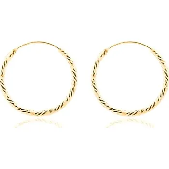 Náušnice Stříbrné pozlacené náušnice kruhy broušené 40mm STNAU1147F