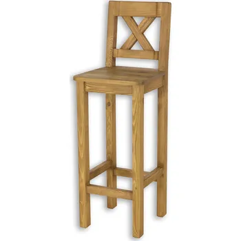 Barová židle Drewmax KT709 barová židle masiv borovice rustikal (Voskovaný borovicový nábytek)