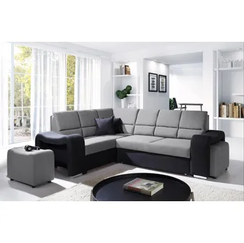 Obývací stěna FALCO Sedací souprava Wiki L sv.šedá/černá