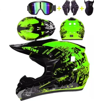 Helma na motorku Xtreme XTR-126-CR-SET černá/zelená