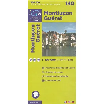 IGN mapa Montlucon, Guéret 1:100 t.