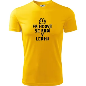 Chlapecké tričko Princové se rodí v lednu - Dětské triko sportovní (dresovina) - 134 cm/8 let ( Žlutá )