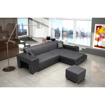 Obývací stěna FALCO Sedací souprava Oskar P šedá/černá