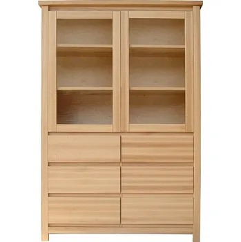 Policová skříň Buková masivní vitrína BORA N17 Barevné provedení: Bezbarvý lak