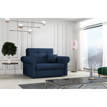 Obývací stěna FALCO Rozkládací křeslo Vivian Silver I tmavě modrá