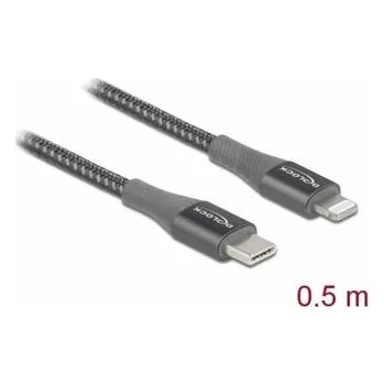 Datový kabel Delock Datový a nabíjecí kabel USB Type-C™ na Lightning™ pro iPhone™, iPad™ a iPod™ šedá 0,5 m MFi