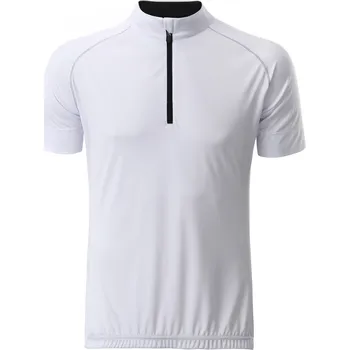 Pánské tričko Pánský cyklo dres JAMES NICHOLSON JN514 WHITE/BLACK XXXL