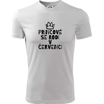 Chlapecké tričko Princové se rodí v červenci - Dětské triko sportovní (dresovina) - 122 cm/6 let ( Bílá )