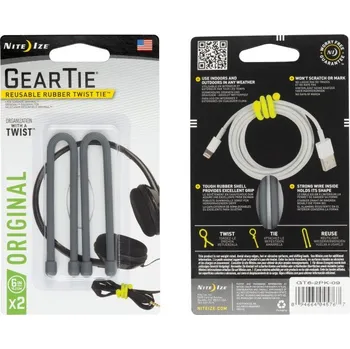Vázací drát NITE IZE Vázací drát Gear Tie (2ks), šedá CHARCOAL - délka 6"