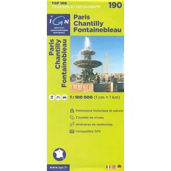 IGN mapa Paris, Chantilly, Fontainebleau 1:100 t.