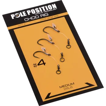 Rybářský háček Pole Position hotový návazec Chod Rig 28lb Velikost háčku: 6
