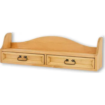 police Drewmax PK703 police masiv borovice rustikal (Voskovaný borovicový nábytek)