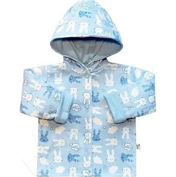 oboustranný kabátek Baby service modrý s kapucí velikost 74