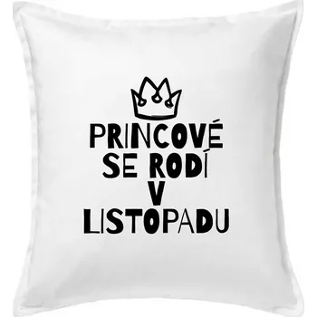 Polštář Princové se rodí v listopadu - Polštář 50x50 - 50x50 - Pouze potah ( Bílá )