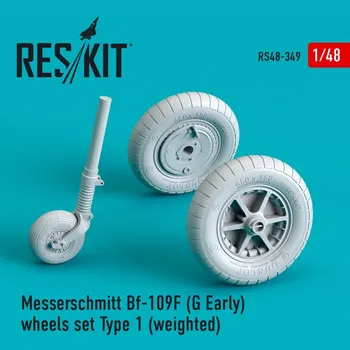 Plastikový model 1/48 Bf-109F (G Early) wheels Type 1 (weighted)